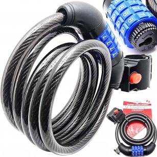 2K ZAPIĘCIE ROWEROWE NA SZYFR 10x1500mm CZARNE