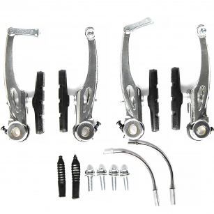 SZCZĘKI HAMULCA V-BRAKE ALUMINIOWE NA 2 KOŁA SREBRNE