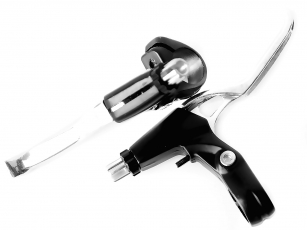 2K DŻWIGNIE HAMULCA ALUMINIOWE CZARNO-SREBRNE 3-PALCE