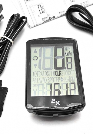 2K-P18 LICZNIK ROWEROWY 18 FUNKCJI PRZEWODOWY DUŹE CYFRY