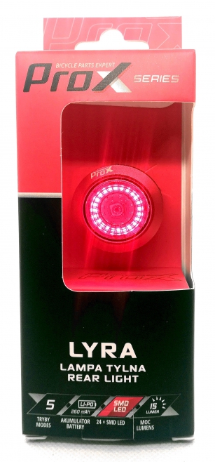 PROX LYRA LAMPA TYŁ LED MOCNA LAMPKA 15Lm 5-FUNKCJI USB