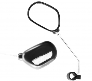 LUSTERKO ROWEROWE NA KIEROWNICĘ Z ODBLASKAMI PRAWE+LEWE 2szt.