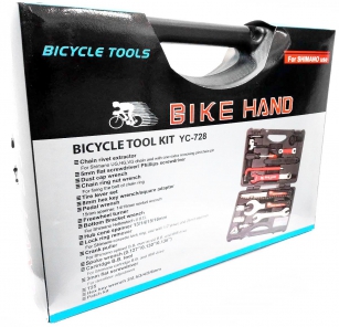 BIKE-HAND YC-728 ZESTAW NARZĘDZI KLUCZY W WALIZCE 18-CZĘŚCI